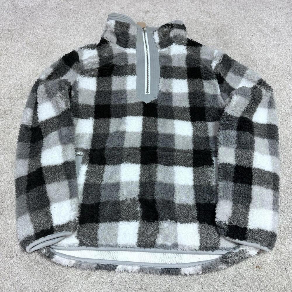 BKE Jacket Black White Long Sleeve Fleece 1/4 Zip Women’s Size Small NWT